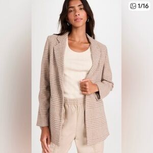 Z Supply Anna Plaid Beige Blazer